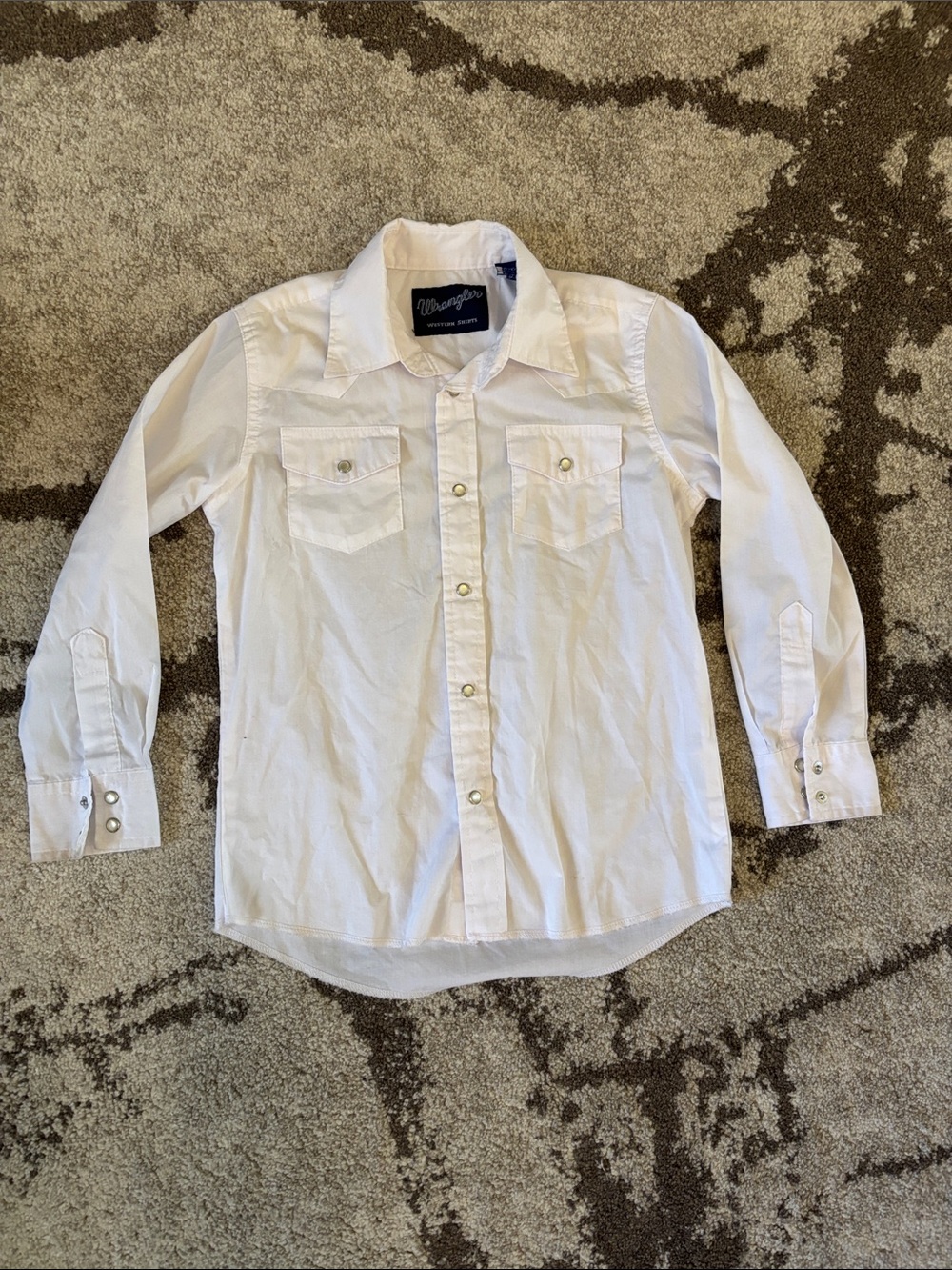 Wrangler White Boys' Long-Sleeve Western Button-Down Shirt